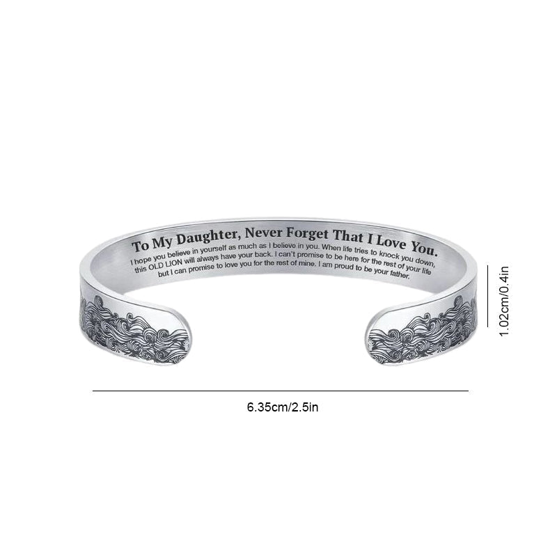 Stainless Steel Daughter Cuff Bracelet Adjustable