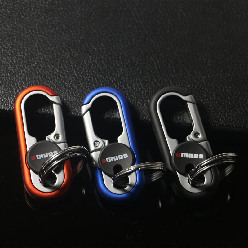 Steel Double Ring Hook Keychain for Secure Key Organization