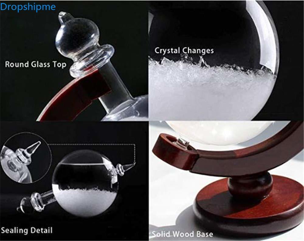 Storm Glass Weather Forecast Crystal with Wooden Base