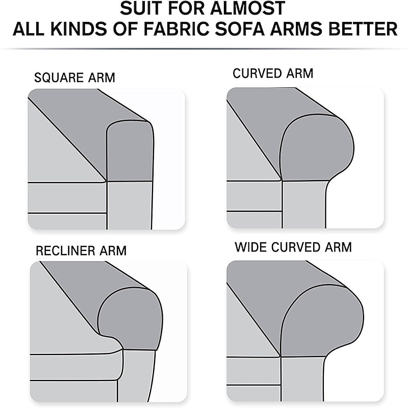 Stretch Spandex Armrest Covers for Chairs and Armchairs Set of 2