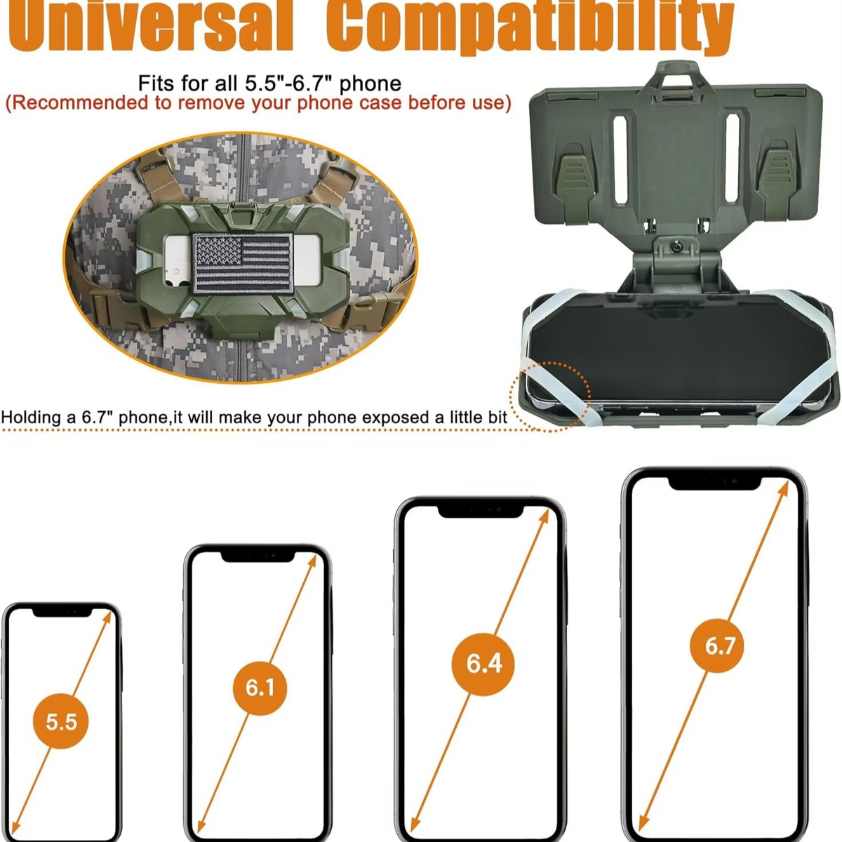 Tactical MOLLE Phone Holder with Fold-Out Navigation Panel