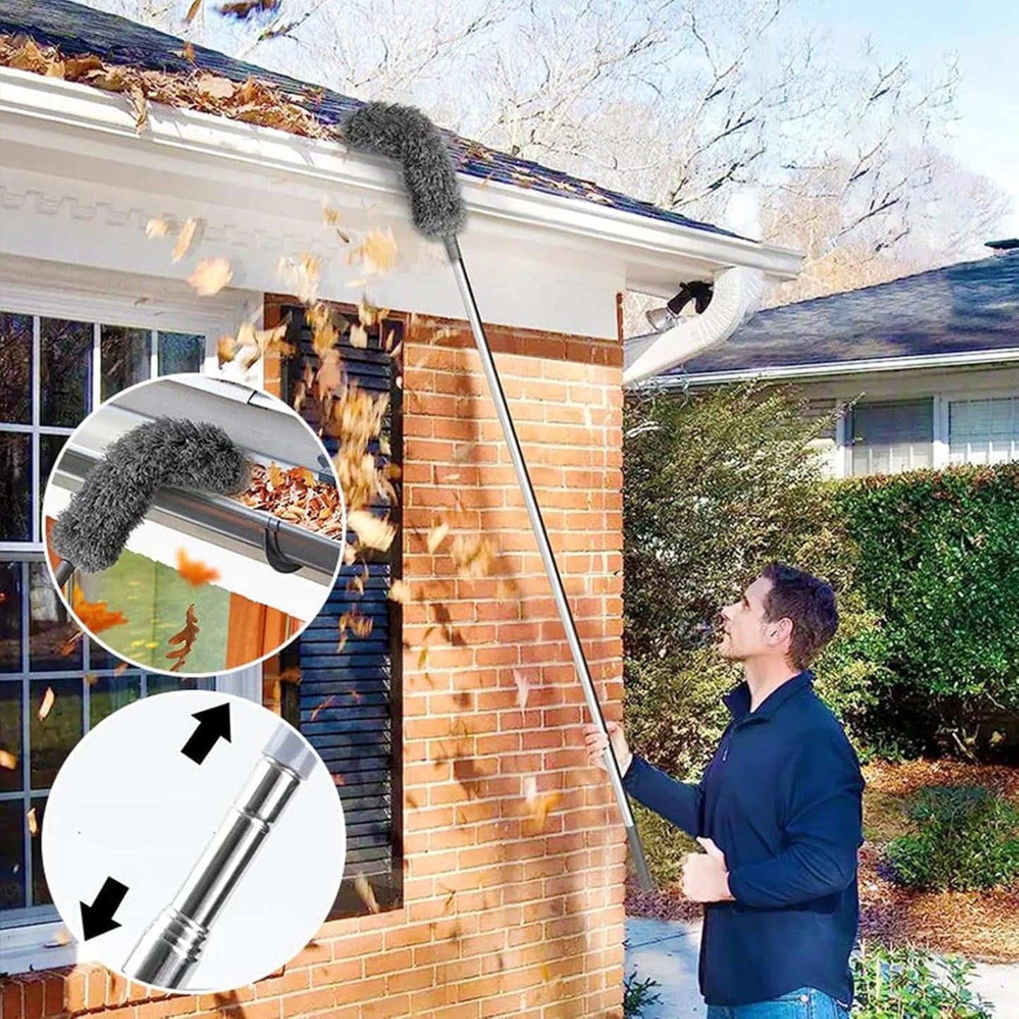 Telescopic Microfiber Dust Duster Extendable Cleaning Brush