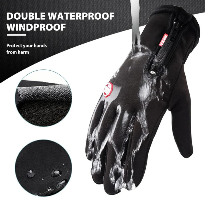 Thermal Fleece Lined Winter Gloves for Cycling Skiing and Outdoor Use