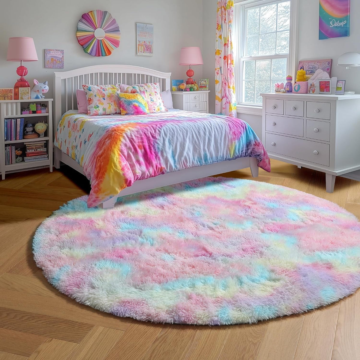 Ultra Soft Round Plush Rug for Bedroom Living Room and Nursery