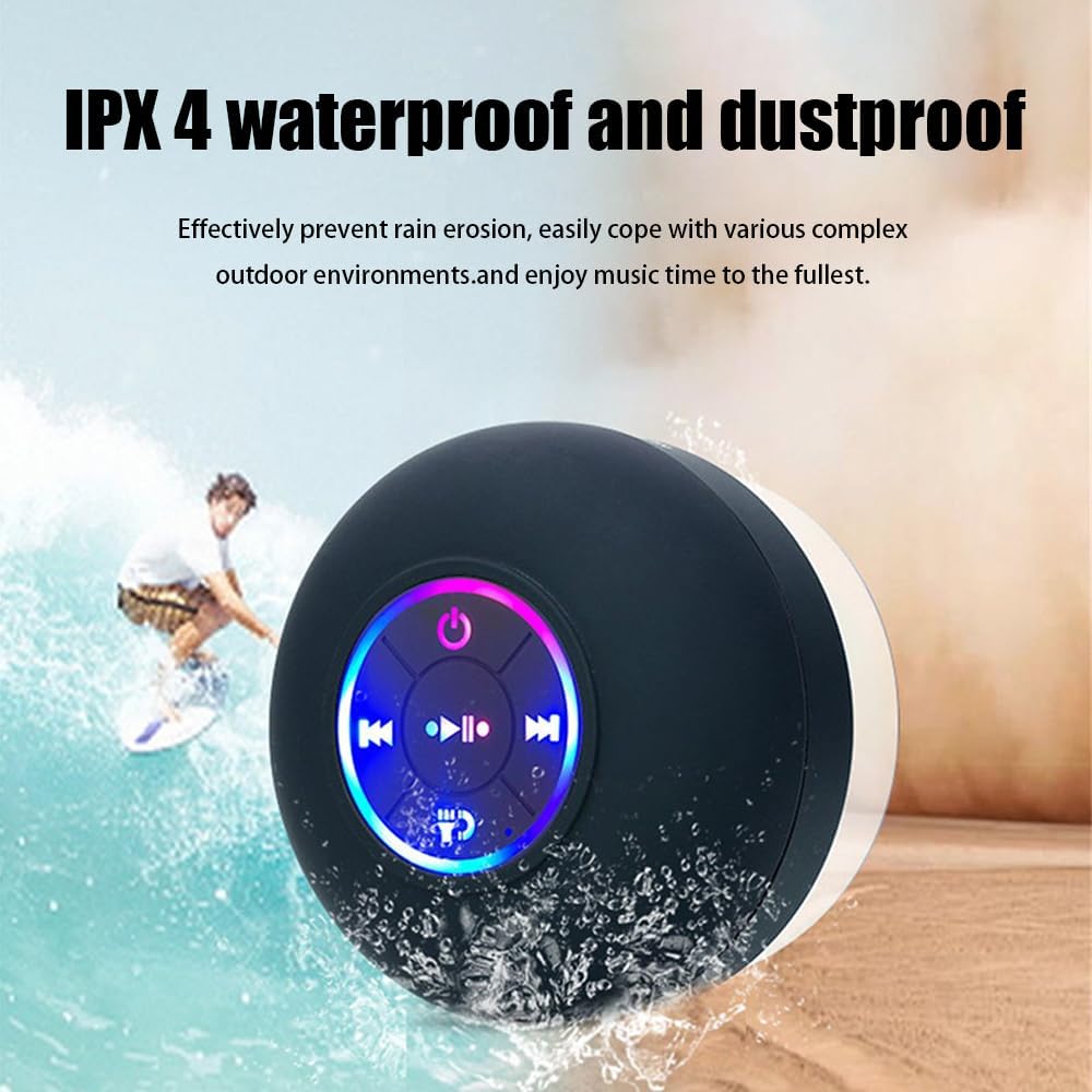 Waterproof Bluetooth Shower Speaker with Suction Cup