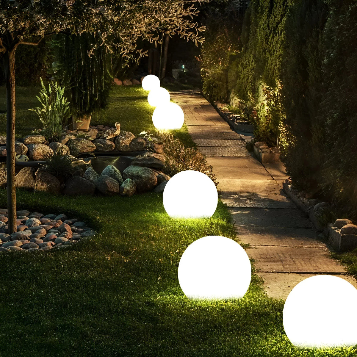 Weatherproof LED Garden Orb Light with Wireless Color Changing Ambient Glow
