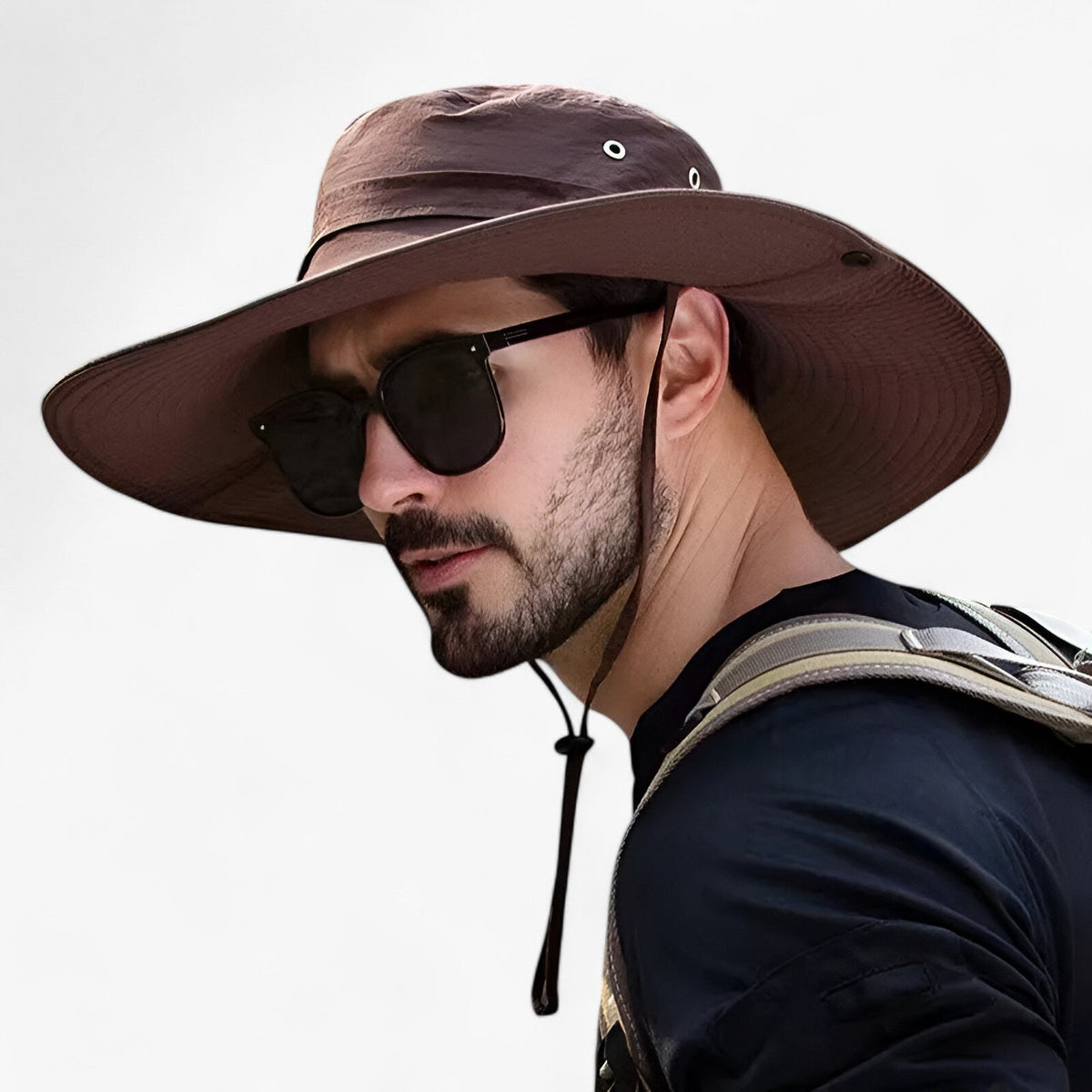 Wide Brim UV Protection Sun Hat with Breathable Mesh Panels