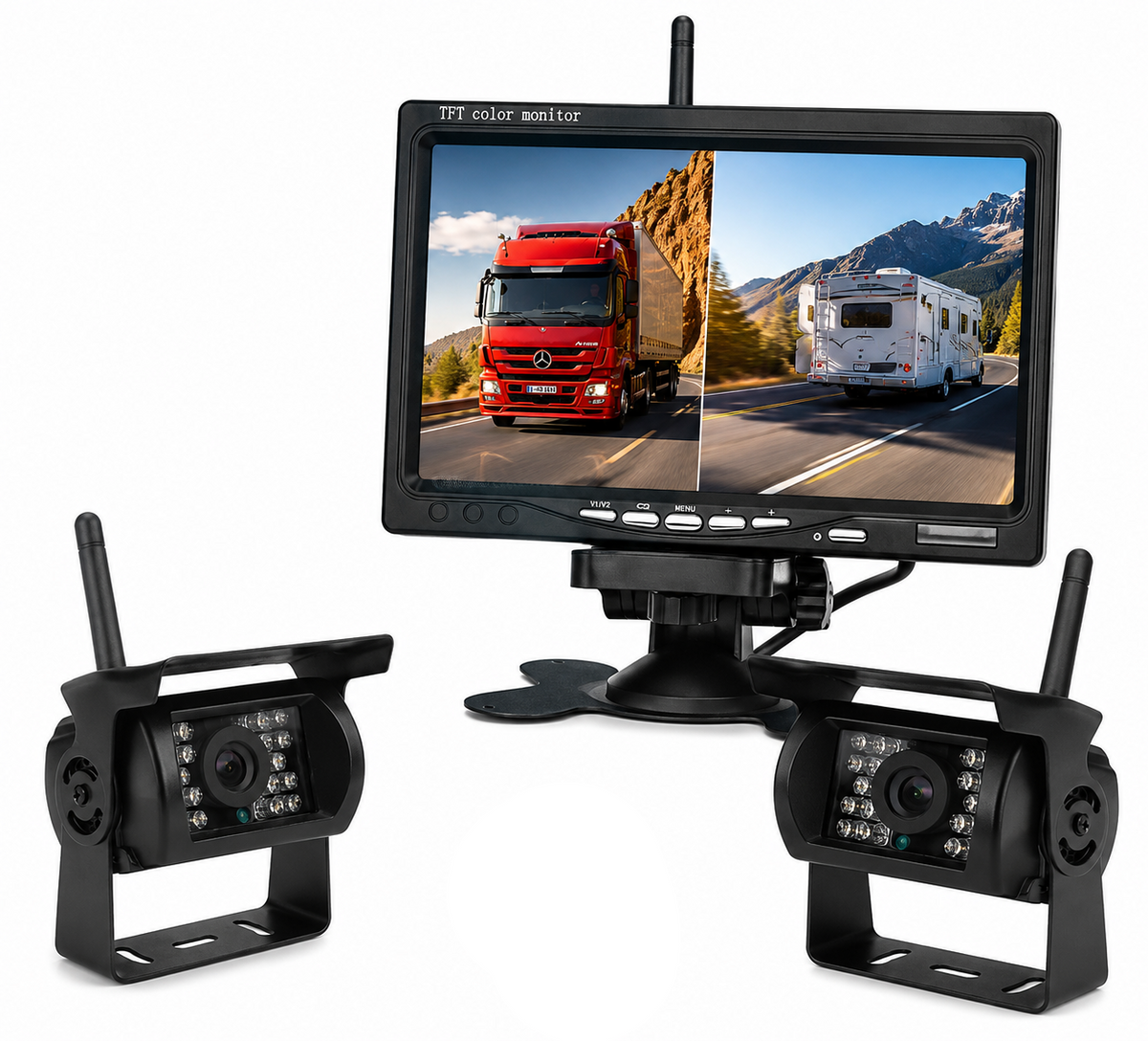 Wireless Backup Camera System with 7 Inch Monitor for Trailer Truck RV
