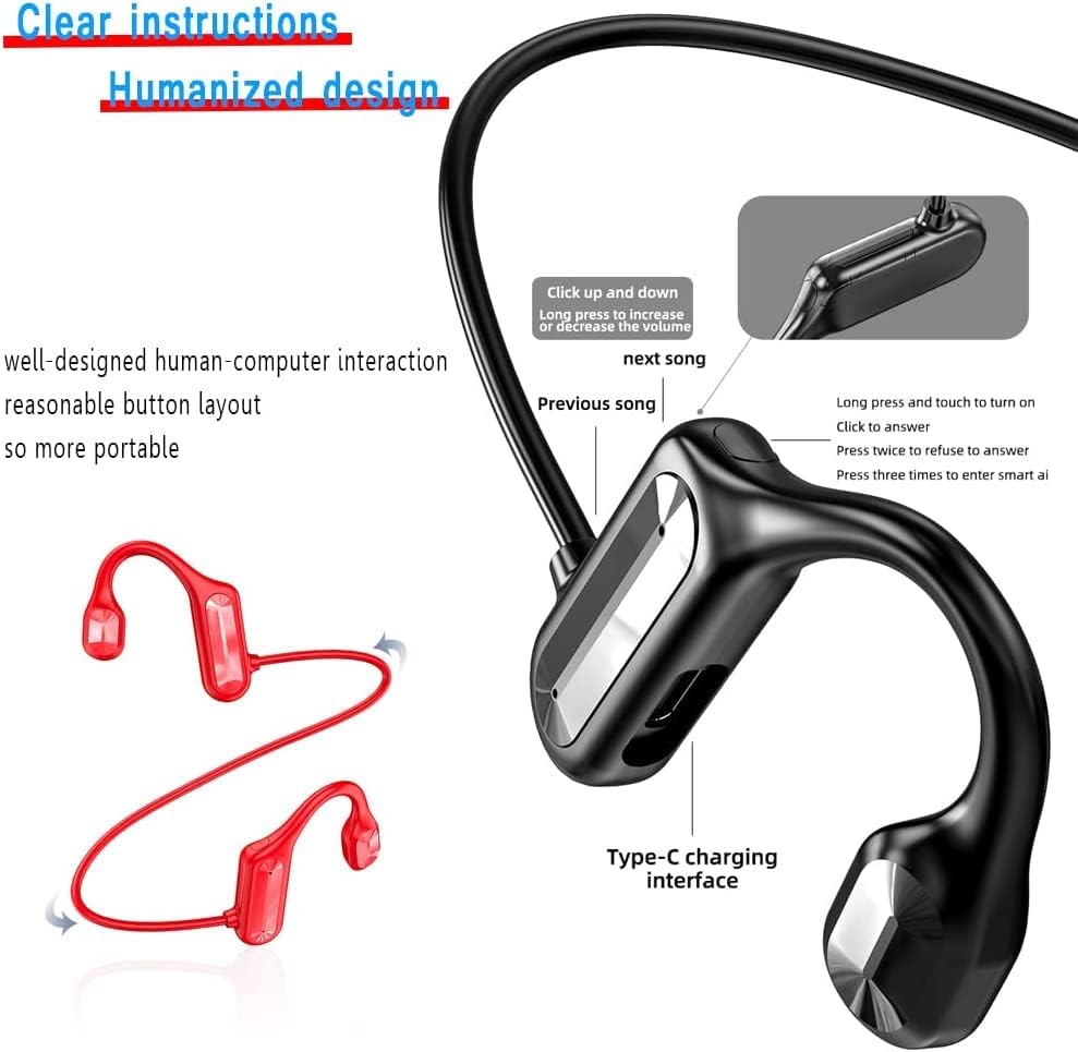 Wireless Bone Conduction Headphones Bluetooth 5.1