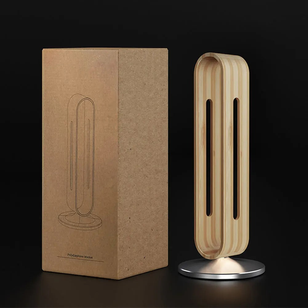 Wood and Metal Headphone Stand Desktop Holder