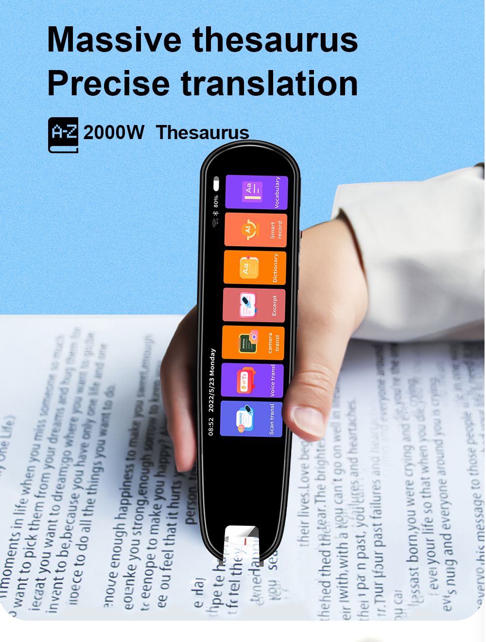 112 Language Translation Pen with Text Scanning and Voice Output