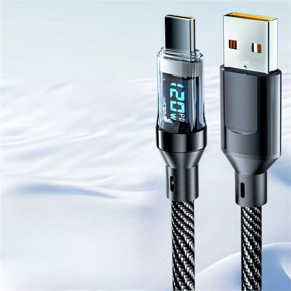 120W USB Type C Fast Charging Cable With LED Display