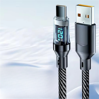 120W USB Type C Fast Charging Cable With LED Display