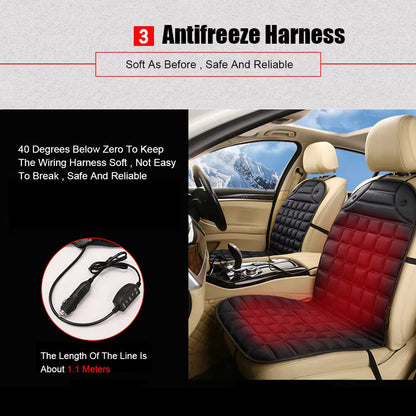 12V Heated Car Seat Cushion With Adjustable Temperature Control