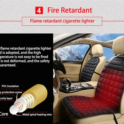 12V Heated Car Seat Cushion With Adjustable Temperature Control