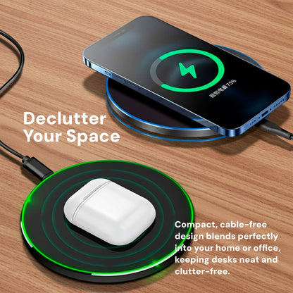 15W Fast Wireless Charging Pad for Qi Compatible Smartphones