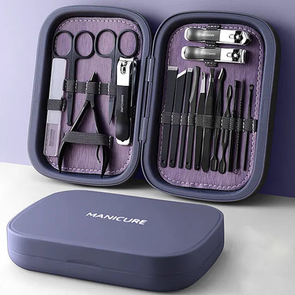 18 Piece Stainless Steel Manicure and Pedicure Kit with Case