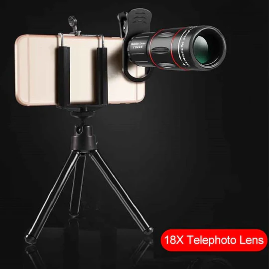18X Smartphone Telephoto Lens with Universal Phone Clip