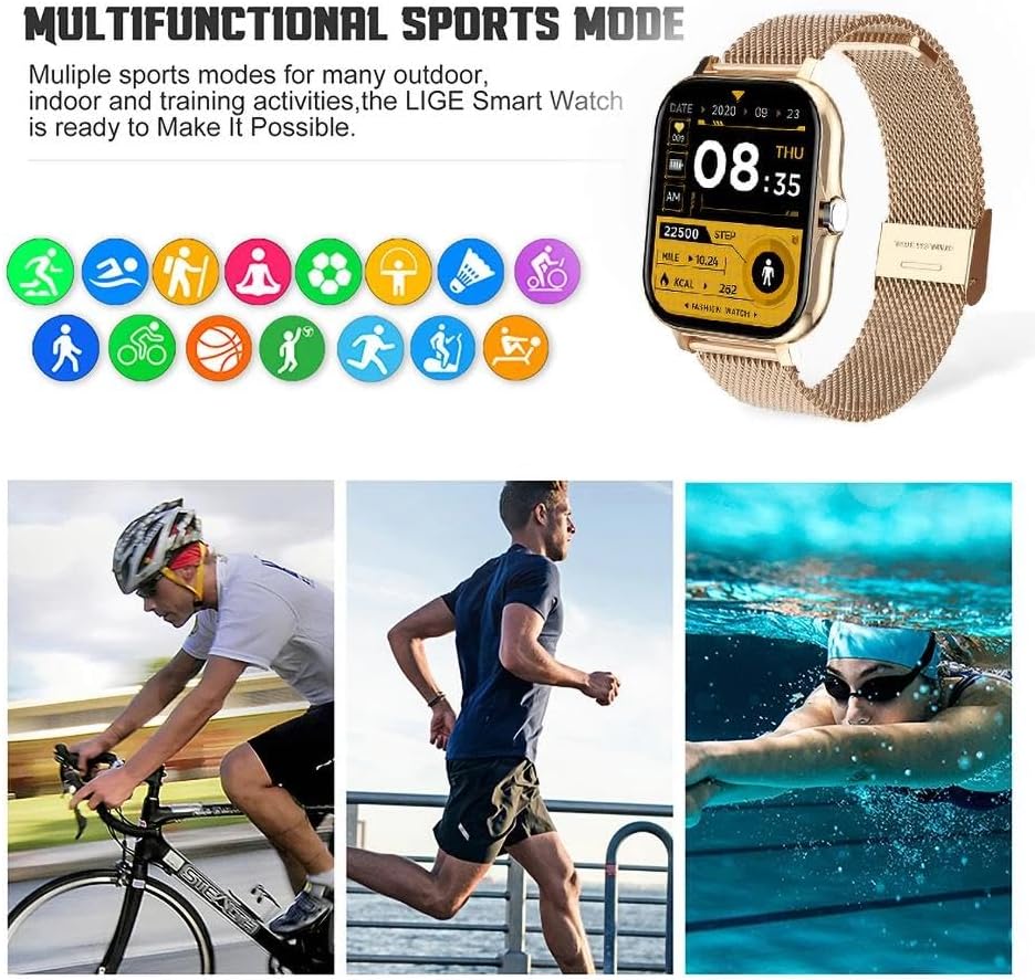1.83 Inch Bluetooth Smart Fitness Watch with Health Tracking