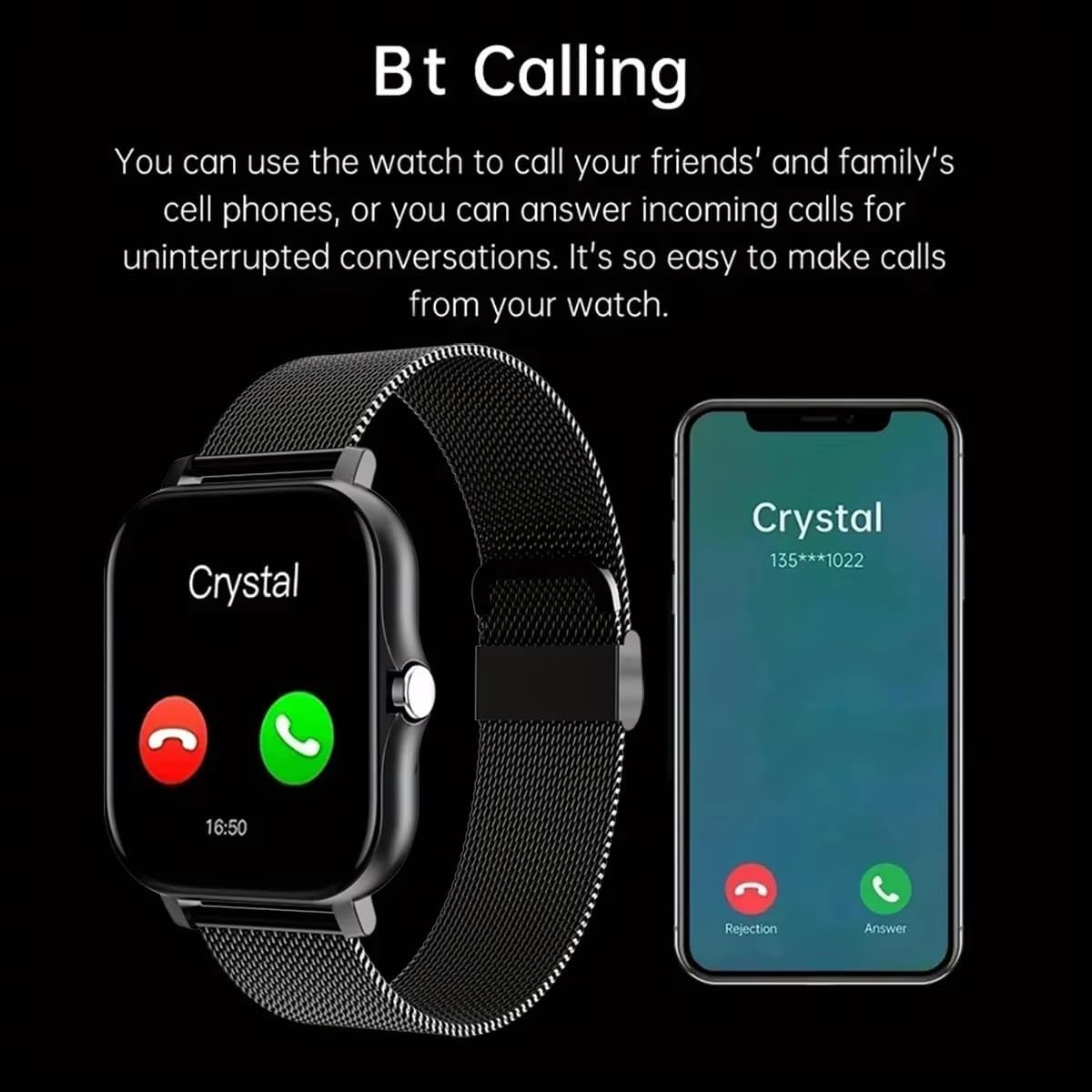 1.83 Inch Bluetooth Smart Fitness Watch with Health Tracking