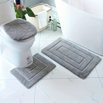 2 Piece Microfiber Bath Mat Set Non Slip Quick Drying