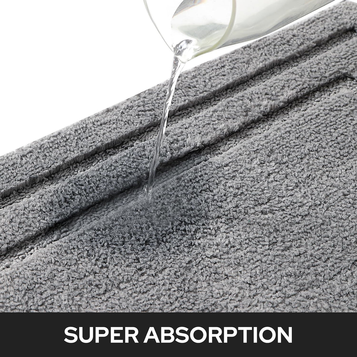 2 Piece Microfiber Bath Mat Set Non Slip Quick Drying