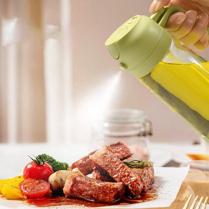 2-in-1 Glass Oil Sprayer Dispenser Cooking Bottle