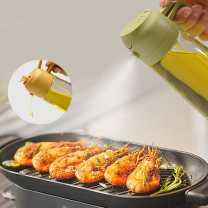 2-in-1 Glass Oil Sprayer Dispenser Cooking Bottle