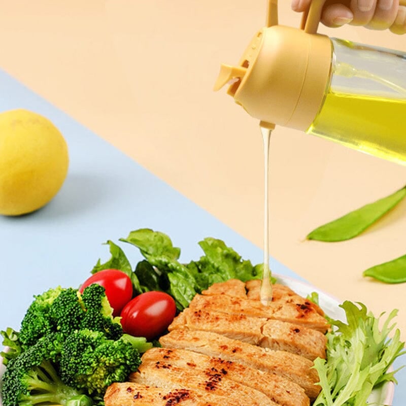 2-in-1 Glass Oil Sprayer Dispenser Cooking Bottle