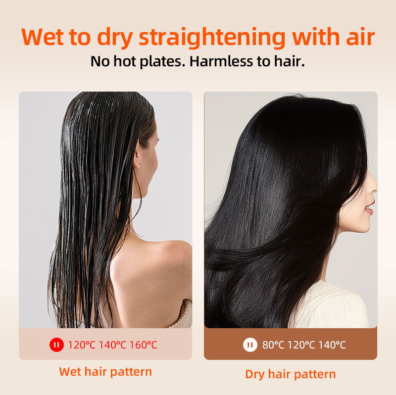 2 in 1 Hair Dryer Straightening Brush Styling Tool