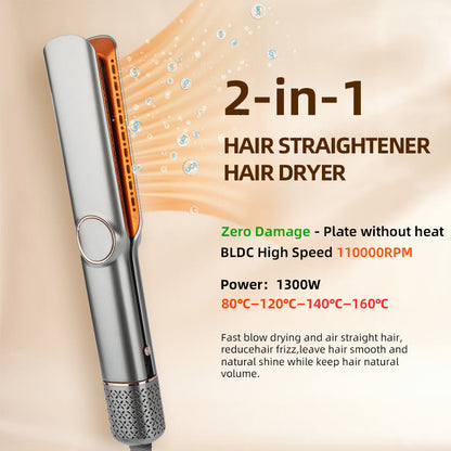 2 in 1 Hair Dryer Straightening Brush Styling Tool