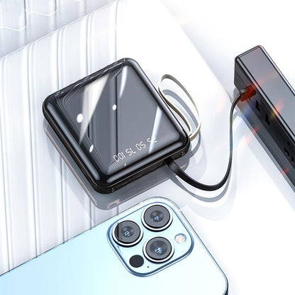 20000mAh Fast Charging Mini Power Bank with Built In Cables