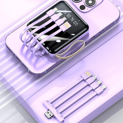 20000mAh Fast Charging Mini Power Bank with Built In Cables