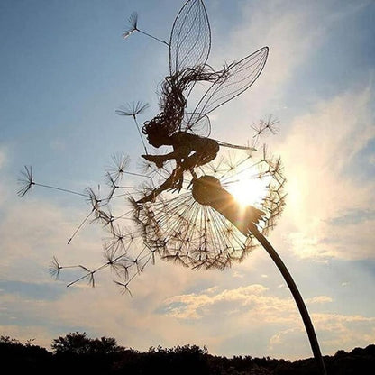 Fairy Garden Wind Spinner Metal Outdoor Yard Decor