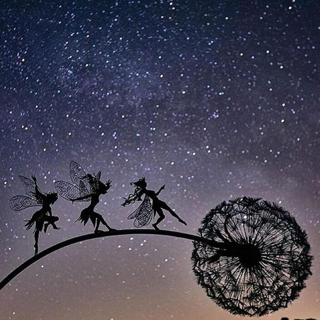 Fairy Garden Wind Spinner Metal Outdoor Yard Decor