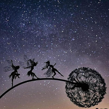 Fairy Garden Wind Spinner Metal Outdoor Yard Decor