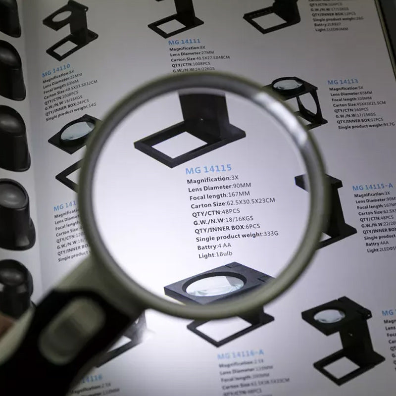 20X LED Magnifying Glass Large Handheld Reading Magnifier