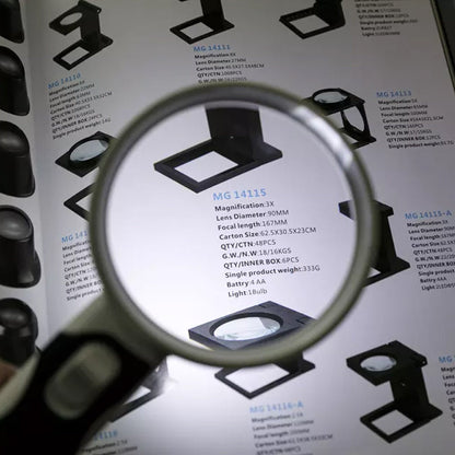 20X LED Magnifying Glass Large Handheld Reading Magnifier