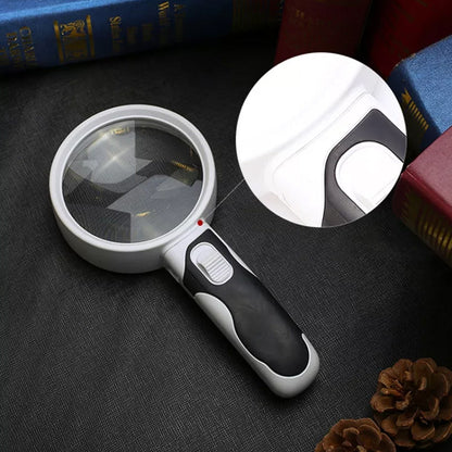 20X LED Magnifying Glass Large Handheld Reading Magnifier