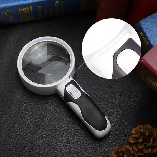 20X LED Magnifying Glass Large Handheld Reading Magnifier