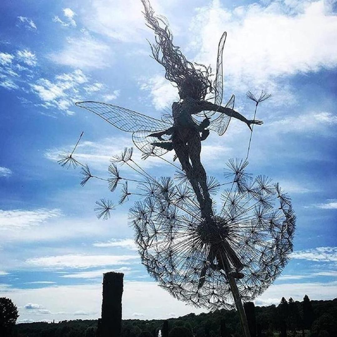 Fairy Garden Wind Spinner Metal Outdoor Yard Decor