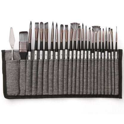 24 Piece Artist Paint Brush Set with Palette Knife