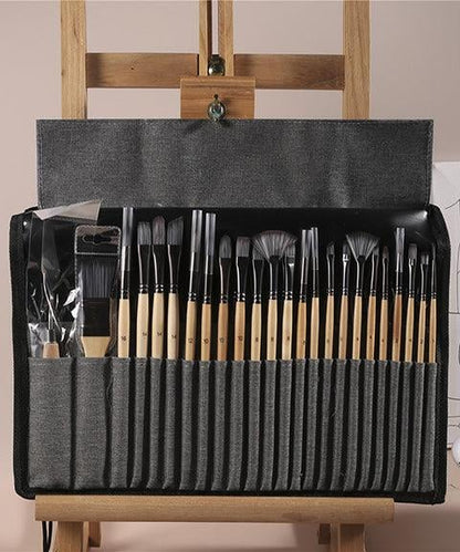 24 Piece Artist Paint Brush Set with Palette Knife