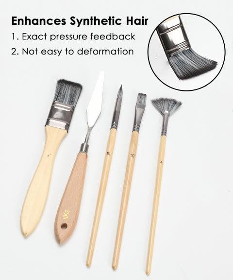 24 Piece Artist Paint Brush Set with Palette Knife