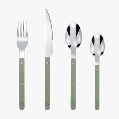 24 Piece Engraved Stainless Steel Flatware Set