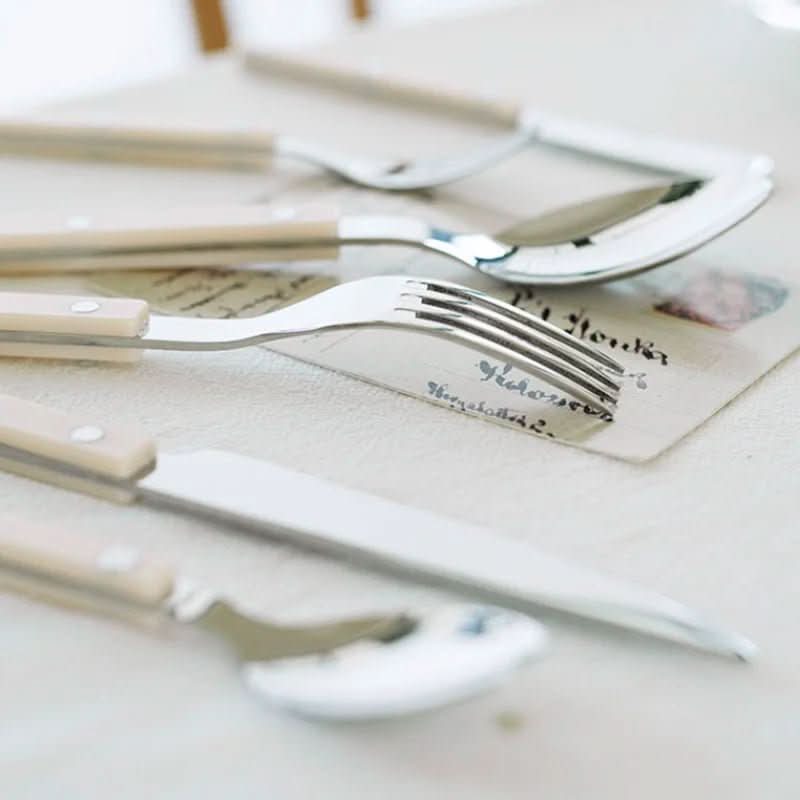 24 Piece Engraved Stainless Steel Flatware Set