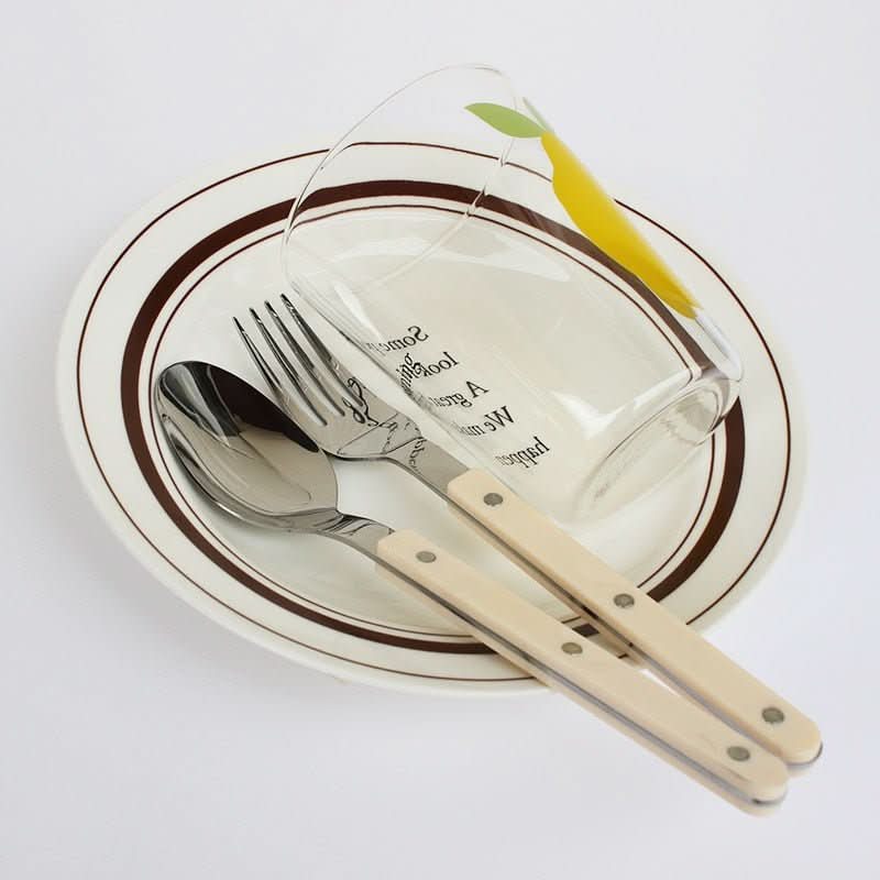 24 Piece Engraved Stainless Steel Flatware Set