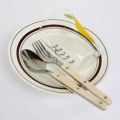 24 Piece Engraved Stainless Steel Flatware Set