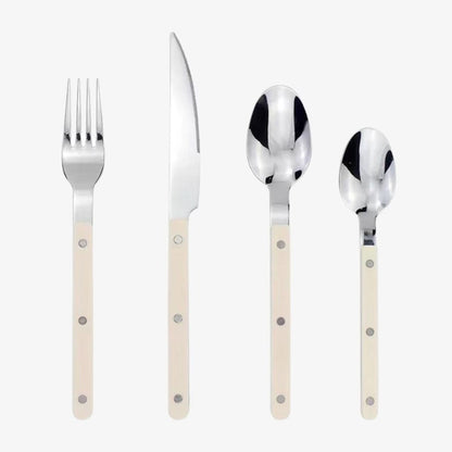 24 Piece Engraved Stainless Steel Flatware Set