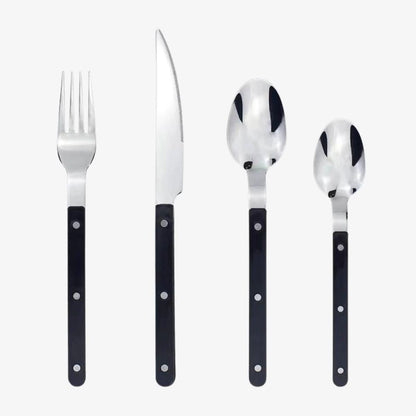 24 Piece Engraved Stainless Steel Flatware Set